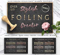 极品PS样式－168种金银印花效果(含高清视频教程)：Foiling Creator Stamping&Embossing